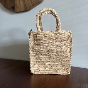 Faherty Raffia Mini Crossbody Tote